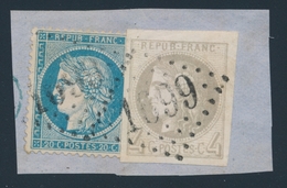 F SIEGE DE PARIS (1870) - F - N°37 + N°41B (superbe) Obl GC 1699 - TB/SUP - 1870 Assedio Di Parigi