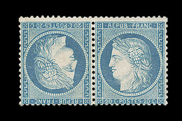 * SIEGE DE PARIS (1870) - * - N°37c - 20c Bleu - Tête Bêche - Gomme Diminuée - Signé Calves - Sinon TB - - 1870 Siège De Paris