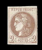 (*) EMISSION DE BORDEAUX - (*) - N°40A - 2c Chocolat Signé Roumet - TB - 1870 Emisión De Bordeaux