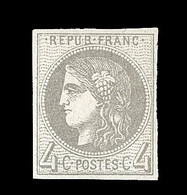 * EMISSION DE BORDEAUX - * - N°41 - 4c Gris - Rep. 2 - Signé A. Brun/Calves - TB - 1870 Ausgabe Bordeaux