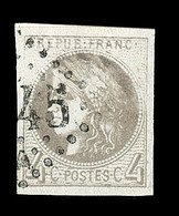 O EMISSION DE BORDEAUX - O - N°41Bd - 4c Gris Foncé - Obl GC - Signé Lamy - TB - 1870 Bordeaux Printing