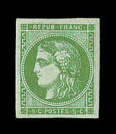 * EMISSION DE BORDEAUX - * - N°42B - 5c Vert - Signé A. Brun - TB - 1870 Ausgabe Bordeaux