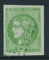 O EMISSION DE BORDEAUX - O - N°42B - Rep. II - Pli Horizontal - T. Bel Aspect - 1870 Bordeaux Printing