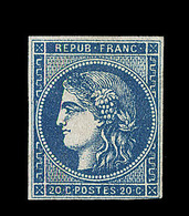 * EMISSION DE BORDEAUX - * - N°45Ba - 20c Bleu Foncé - Report 2 - Signé Calves/Thiaude - TB - 1870 Bordeaux Printing