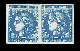 ** EMISSION DE BORDEAUX - ** - N°46B - Report 2 En Paire - TB/SUP - 1870 Bordeaux Printing