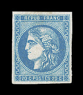 * EMISSION DE BORDEAUX - * - N°46B - 20c Bleu - Type III- Rep. II - Signé Hofinger - TB - 1870 Ausgabe Bordeaux