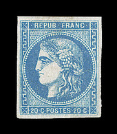 * EMISSION DE BORDEAUX - * - N°46B - 20c Bleu - Type III- Rep. II - Signé Hofinger - TB - 1870 Bordeaux Printing