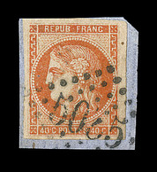 F EMISSION DE BORDEAUX - F - N°48 - Rge Orange Clair - Obl. GC 5055 - Signé Baudot - TB - 1870 Ausgabe Bordeaux
