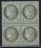 **/* CERES III ème REPUBLIQUE - **/* - N°50 - Bloc De 4 - 3 Ex ** - TB - 1871-1875 Cérès