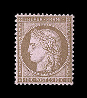 ** CERES III ème REPUBLIQUE - ** - N°58 - 10c Brun S/rose - Signé Calves - TB - 1871-1875 Cérès