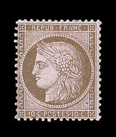 * CERES III ème REPUBLIQUE - * - N°58 - 10c Brun S/rose - TB - 1871-1875 Cérès