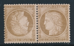 ** CERES III ème REPUBLIQUE - ** - N°58c - 10c Brun S/rose - Tête Bêche - Signé A. Brun - Belle Pièce - TB - 1871-1875 Cérès