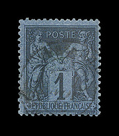 O TYPE SAGE - O - N°84 - 1c Bleu De Prusse - Signé Thiaude - TB - 1876-1878 Sage (Typ I)