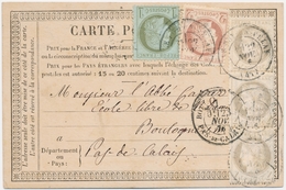 CP N°50/51 - S/carte Précurseur - N°53 Bde De 3 Verticale - Obl. Le Puy En Velay - 22 Nov.76 - Pr Boulogne S/Mer - TB - 1849-1876: Période Classique