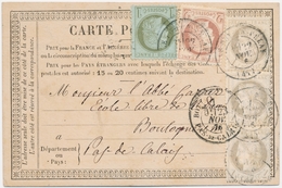 CP N°50/51 - S/carte Précurseur - N°53 Bde De 3 Verticale - Obl. Le Puy En Velay - 22 Nov.76 - Pr Boulogne S/Mer - TB - 1849-1876: Classic Period
