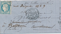 LAC BALLONS MONTES - LAC - Le GENERAL BOURBAKI - LMM Du 18.1.71 - Etoile 4 Sur N°39 - CaD Rare D'ENGHIEN Pour LE MANS (s - Guerre De 1870