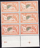 ** PERIODE SEMI-MODERNE - ** - N°145 - Bloc De 6 - BdF + Croix De Repère - TB - Unused Stamps