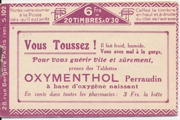 ** CARNETS ANCIENS - ** - N°192 C2 - Gibbs X4 - S102 - Couv. OXYMENTHOL X 2 - TB - Other & Unclassified