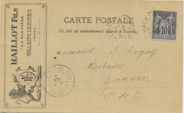 EP ENTIERS POSTAUX - EP - N°89 S/CP Repiquage Privé - "HALLIOT Fils " De Valenciennes - 2/12/92 - TB - Letter Cards