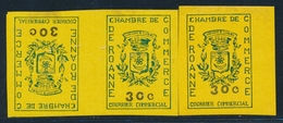 ** TIMBRES DE GREVE (REF. MAURY) - ** - N°14 (x3) Dt 1 Tête Bêche - ROANNE - TB - Andere & Zonder Classificatie