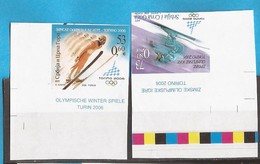 2006  3313-14 TORINO ITALIA OLYMPIADI   SKI SERBIA SRBIJA MONTENEGRO CRNA GORA JUGOSLAVIJA  RRR IMPERFORATE MNH SELTEN - Hiver 2006: Torino