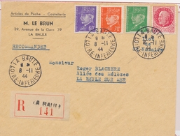 L POCHE DE SAINT NAZAIRE - L - Pli Rec. De La Baule - 8/11/44 - Afft 4 Pétain (4F50) - Pour La Baule - TB - Kriegsmarken