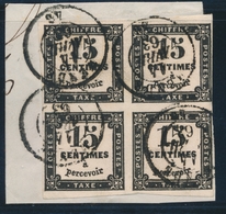 F TIMBRES TAXE - F - N°3 - 15c Noir - Bloc De 4 - TB - 1859-1959 Nuovi