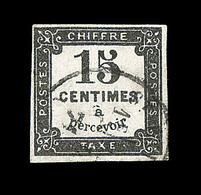 O TIMBRES TAXE - O - N°4 - 15c Noir - Signé Calves - TB - 1859-1959 Mint/hinged