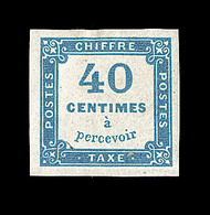 * TIMBRES TAXE - * - N°7 - 40c Bleu - TB - 1859-1959 Mint/hinged