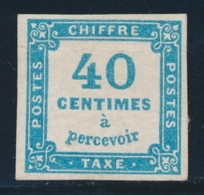 * TIMBRES TAXE - * - N°7 - 40c Bleu - Signé Calves - TB - 1859-1959 Neufs