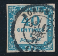 O TIMBRES TAXE - O - N°7 - 40c Bleu Infime - Pelurage Dans La Marge - Signé Calves- B - 1859-1959 Neufs