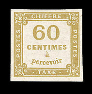 * TIMBRES TAXE - * - N°8 - 60c Bistre - Signé Senf - TB - 1859-1959 Mint/hinged