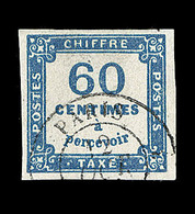 O TIMBRES TAXE - O - N°9a - 60c Bleu Très Foncé - TB - 1859-1959 Mint/hinged