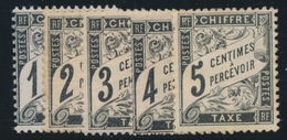 * TIMBRES TAXE - * - N°10/4 - Les 5 Val. - TB - 1859-1959.. Ungebraucht