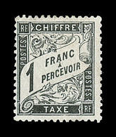 * TIMBRES TAXE - * - N°22 - 1F Noir - Gomme Partielle Sinon TB - 1859-1959 Mint/hinged