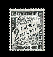 * TIMBRES TAXE - * - N°23 - 2F Noir - Signé Calves - TB - 1859-1959.. Ungebraucht