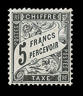 * TIMBRES TAXE - * - N°24 - 5 F Noir - Centré - Signé A. Brun - TB - 1859-1959 Mint/hinged