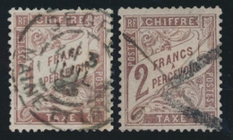 O TIMBRES TAXE - O - N°25/26 - 1F Marron -B/TB - 1859-1959 Mint/hinged