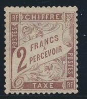 * TIMBRES TAXE - * - N°26 - 2F Marron - TB - 1859-1959 Mint/hinged