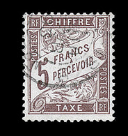 O TIMBRES TAXE - O - N°27 - 5F Marron - Signé A. Brun - TB - 1859-1959 Mint/hinged