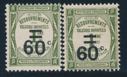 * TIMBRES TAXE - * - N°52/52a - TB - 1859-1959 Mint/hinged