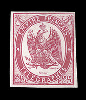 * TIMBRES - TELEGRAPHE - * - N°1 - 25c Rouge Carmin - Signé Brun - TB - Télégraphes Et Téléphones