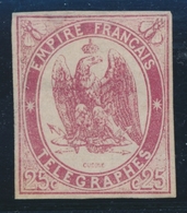 * TIMBRES - TELEGRAPHE - * - N°1 - 25c Rouge Carmin - Signé Calves - TB - Télégraphes Et Téléphones