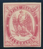 * TIMBRES - TELEGRAPHE - * - N°1 - 25c Rose - Signé A. Brun - TB - Telegraphie Und Telefon