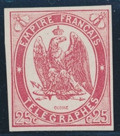 (*) TIMBRES - TELEGRAPHE - (*) - N°1 - 25c Rouge Carmin - Signé Miro - TB - Telegraph And Telephone