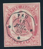 O TIMBRES - TELEGRAPHE - O - N°1 - 25c Rouge Carmin - Obl PAU - TB/SUP - Télégraphes Et Téléphones