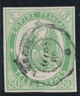 O TIMBRES - TELEGRAPHE - O - N°2 - 50c Vert - TB - Télégraphes Et Téléphones