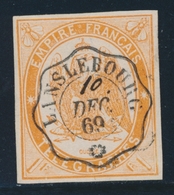 O TIMBRES - TELEGRAPHE - O - N°3 - 1F Orange - Obl Lanslebourg - 10 Déc 69 - Signé A. Brun - TB - Telegraph And Telephone