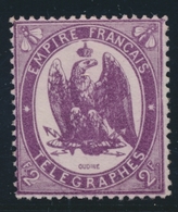 ** TIMBRES - TELEGRAPHE - ** - N°8 - 2F Violet - Réimp. De Gand - TB - Telegraph And Telephone