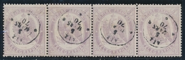 O TIMBRES - TELEGRAPHE - O - N°8 - 2F Violet - Bde De 4 - Obl. AIX - 5/3/70 - TB - Telegraph And Telephone